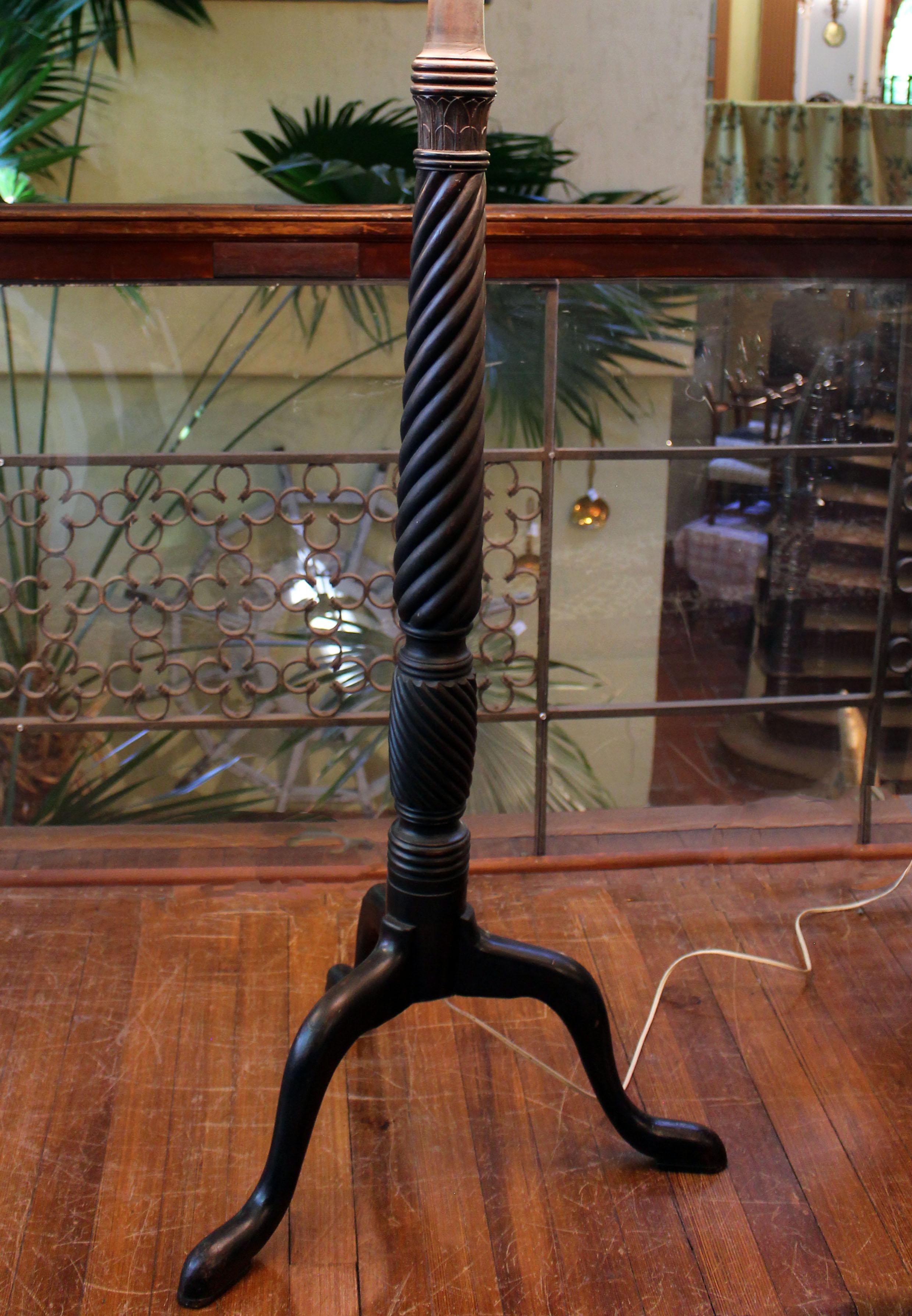20th Century Circa 1900s Floor Lamp Created from an 1820s English Bedpost For Sale