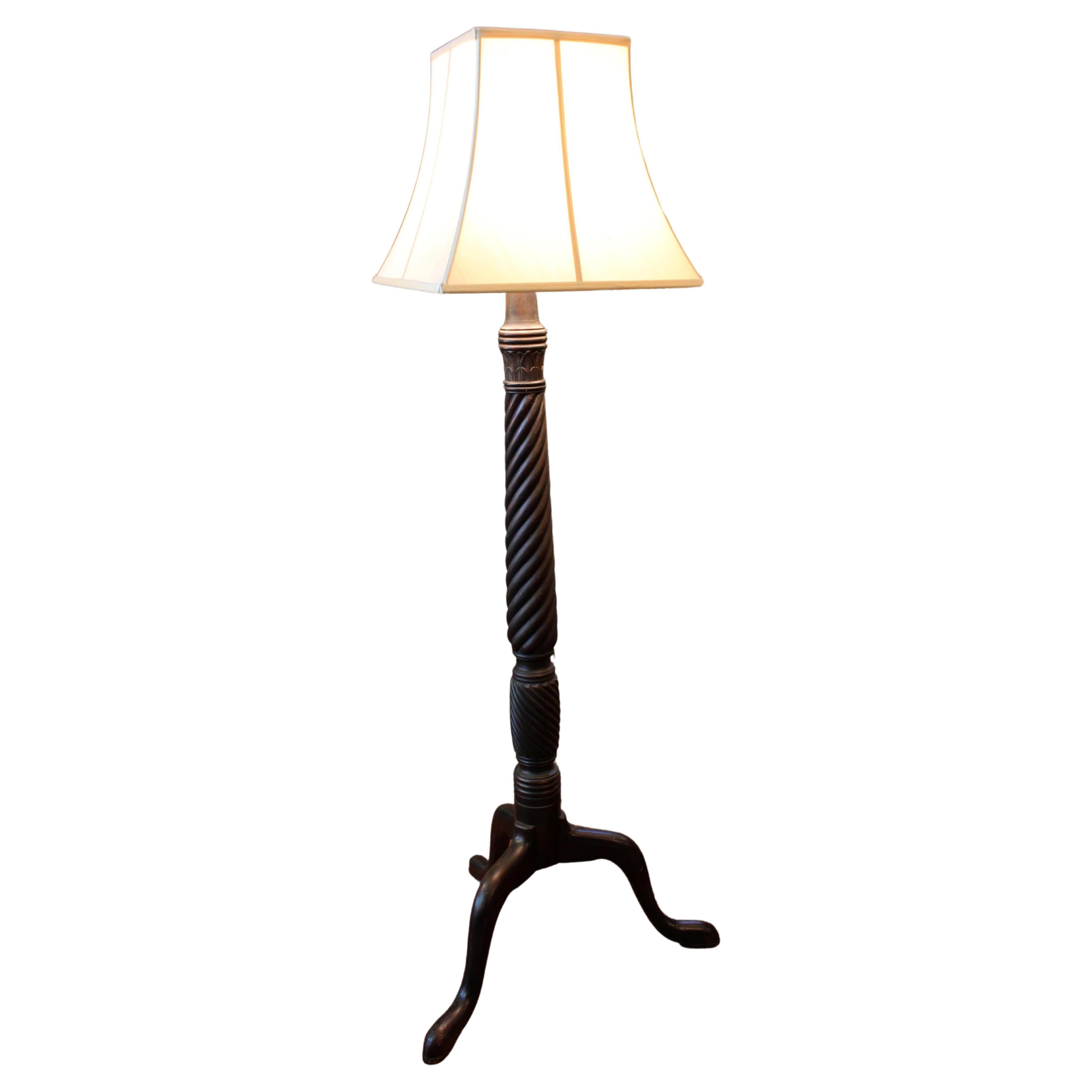 Circa 1900s Floor Lamp Created from an 1820s English Bedpost For Sale