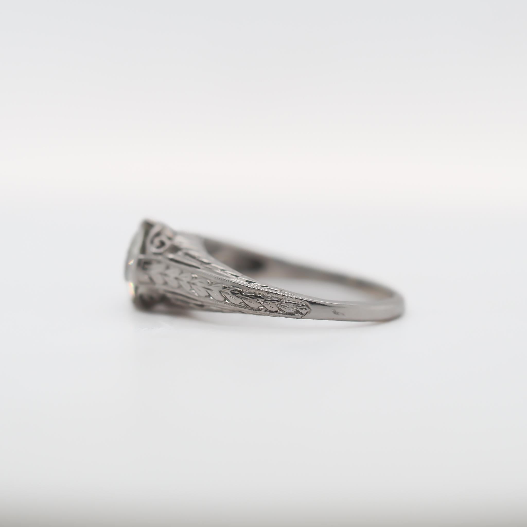 Circa 1900S GIA 1.04ct Platinum Old European Diamond Engagement Ring In Good Condition For Sale In Hicksville, NY