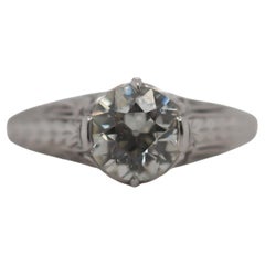 Circa 1900S GIA 1.04ct Platinum Old European Diamond Engagement Ring