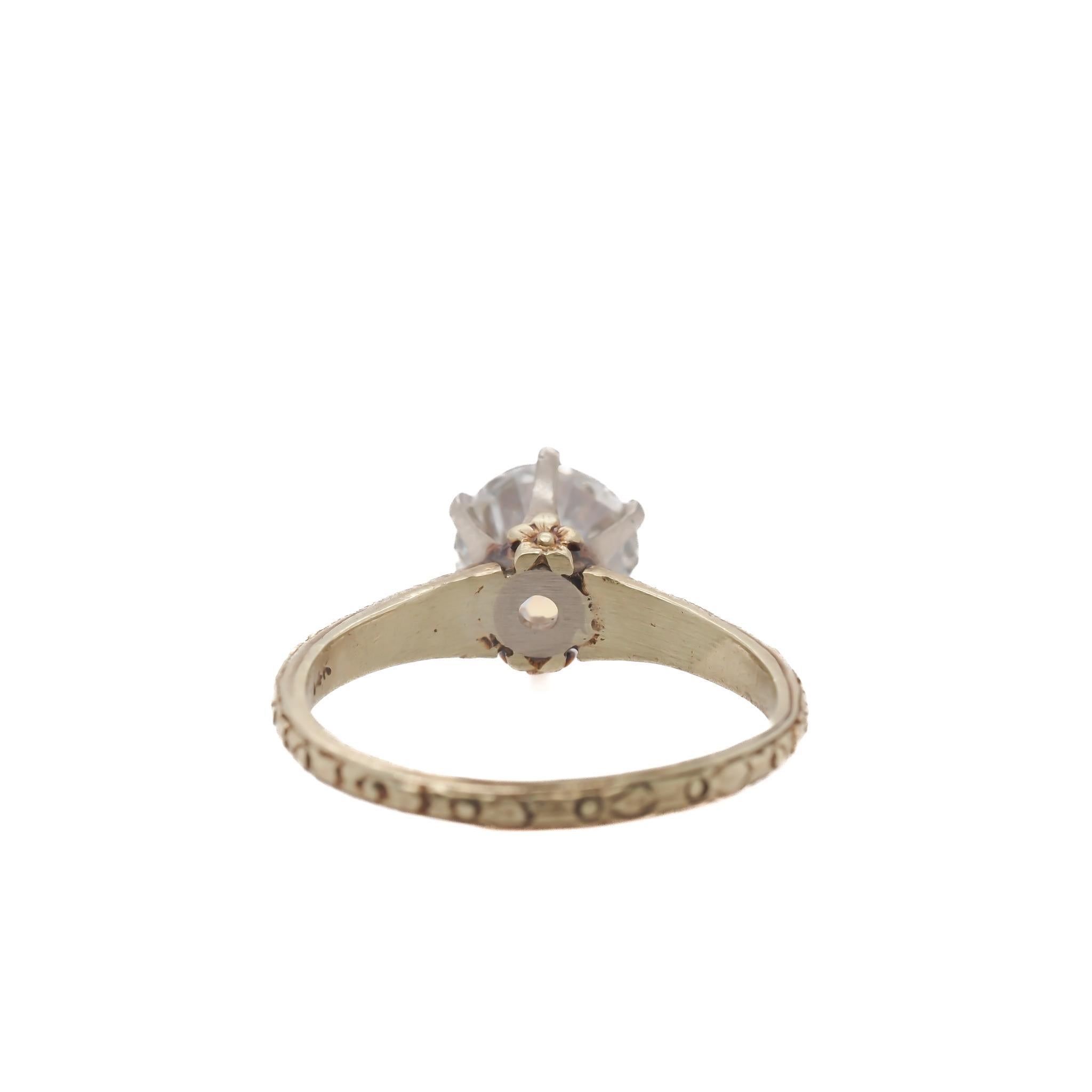 Circa 1900s GIA 1.54ct Old European Diamond Engagement Ring - VEG#35a In Good Condition For Sale In Hicksville, NY