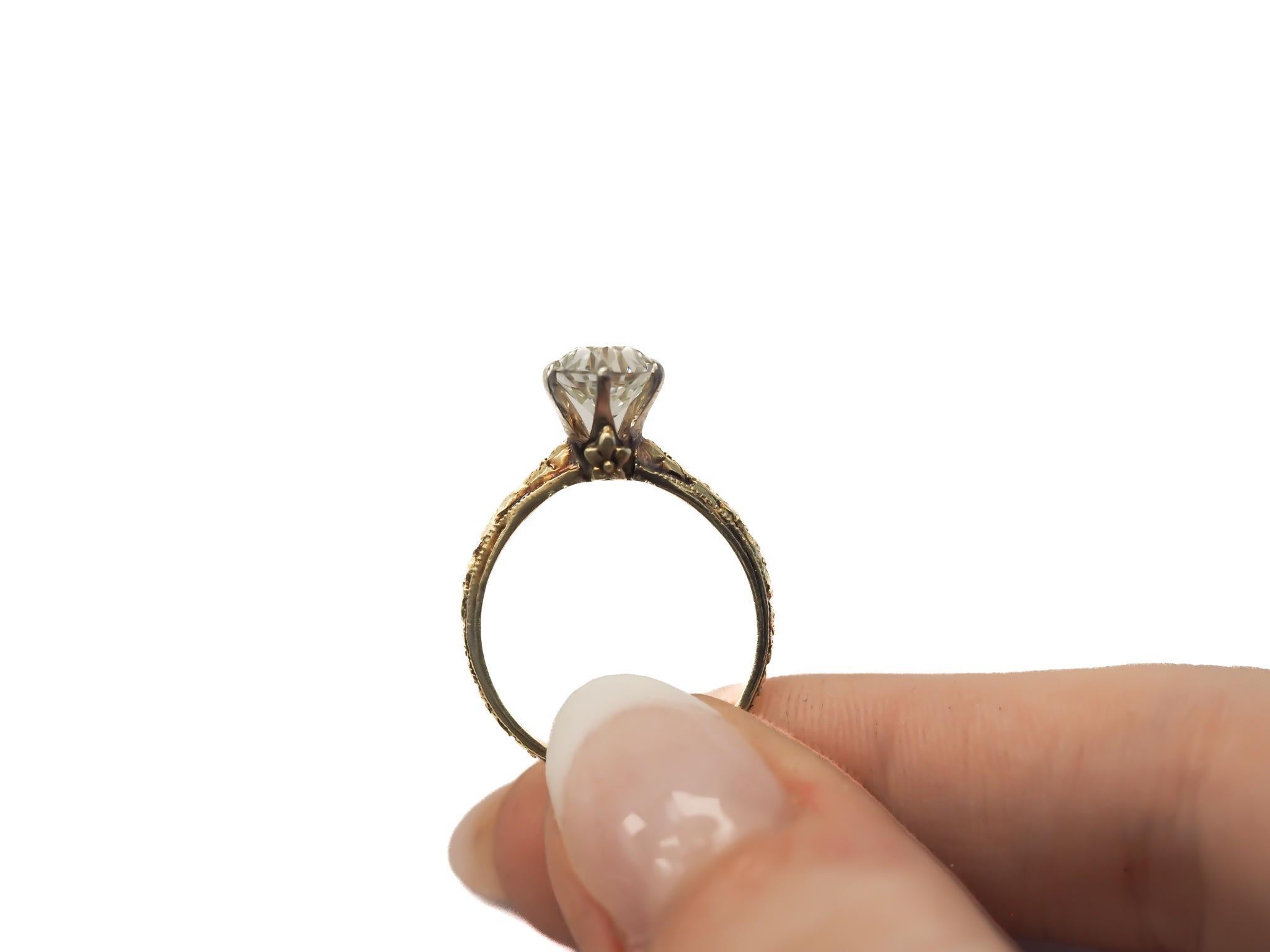 Women's Circa 1900s GIA 1.54ct Old European Diamond Engagement Ring - VEG#35a For Sale