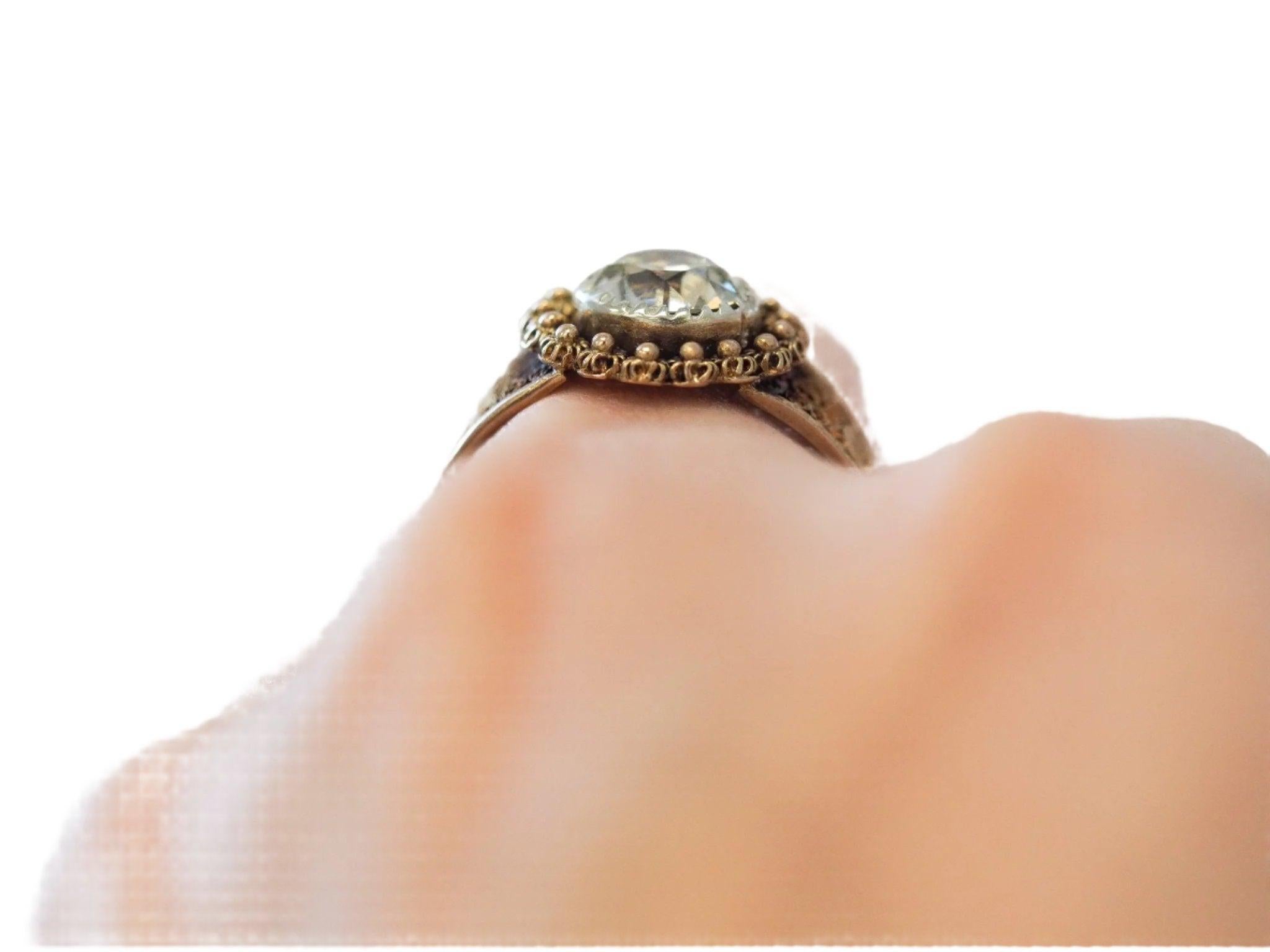 Women's Circa 1900s GIA 1.62ct Old European Diamond Engagement Ring For Sale