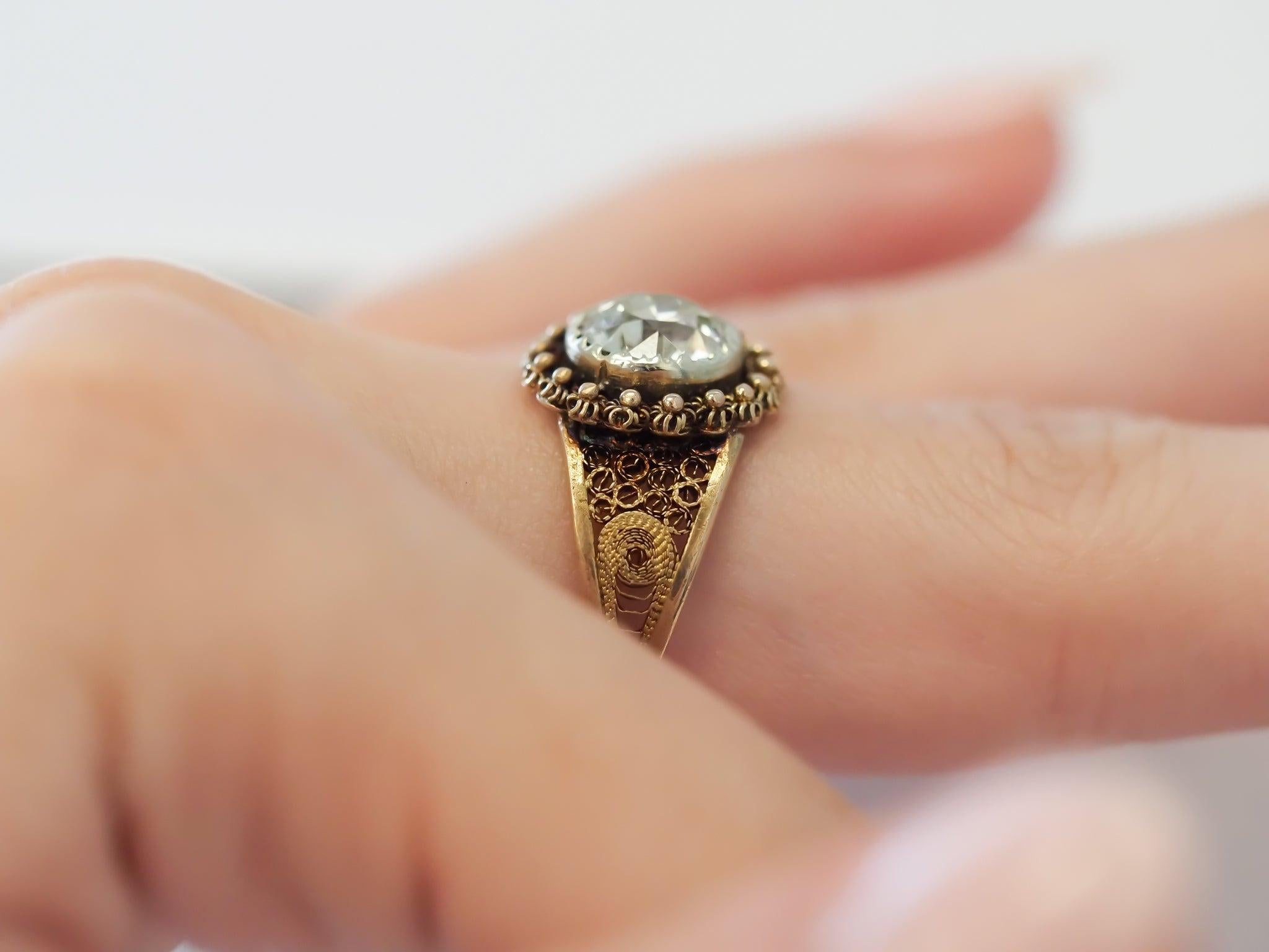 Circa 1900s GIA 1.62ct Old European Diamond Engagement Ring For Sale 1