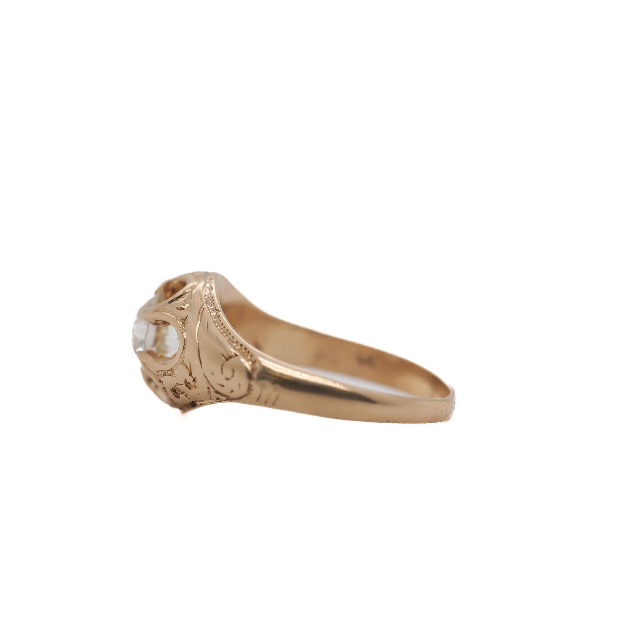 Old European Cut Circa 1900s GIA .68ct Old European Diamond Engagement Ring For Sale