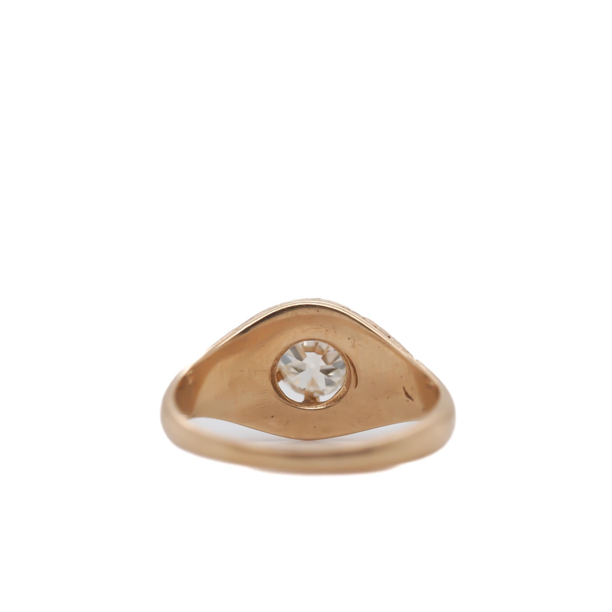 Women's Circa 1900s GIA .68ct Old European Diamond Engagement Ring For Sale