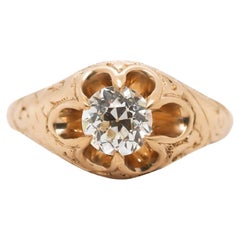 Circa 1900s GIA .68ct Old European Diamond Engagement Ring
