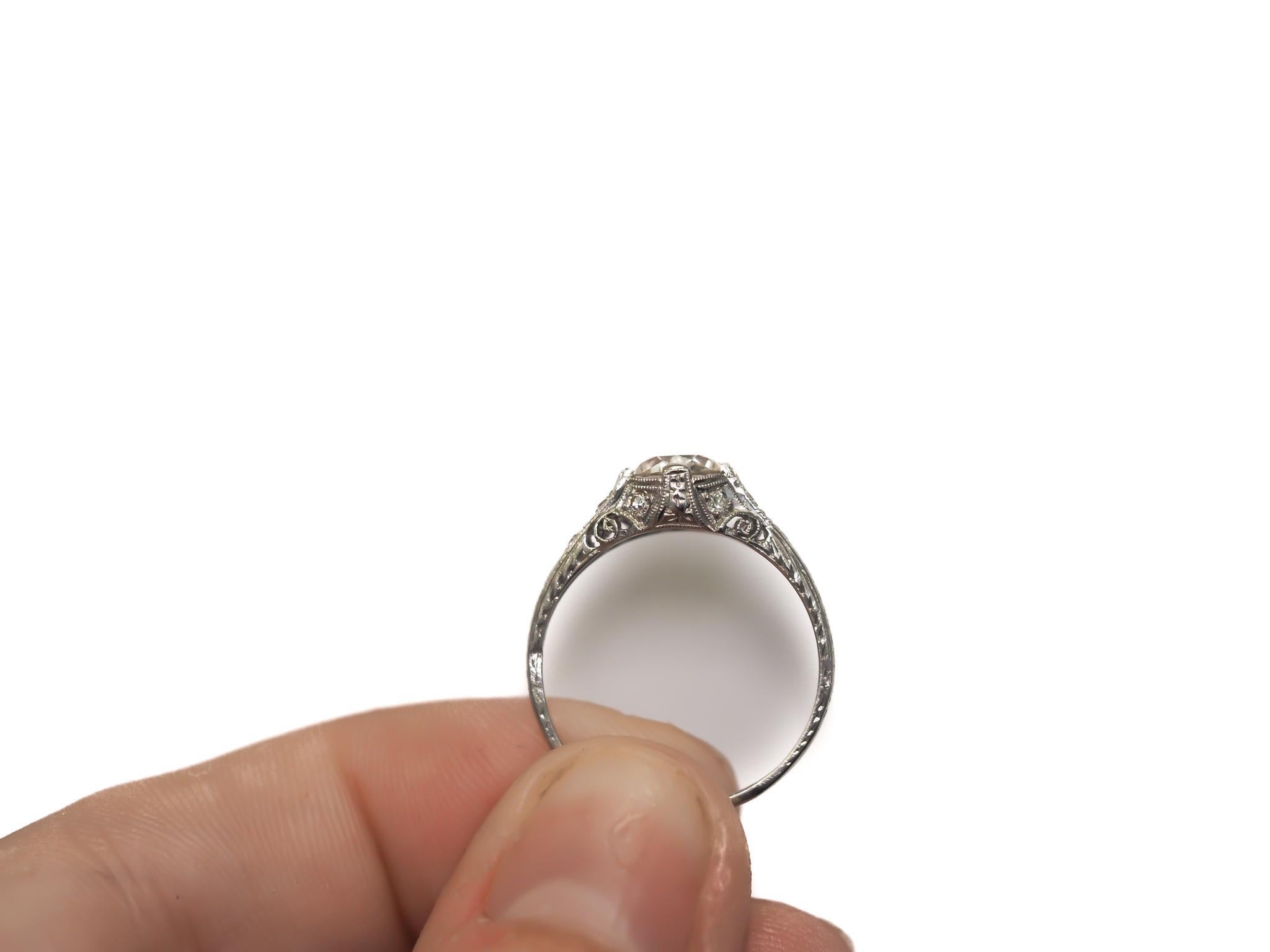 Old European Cut Circa 1900s GIA .92ct Old European Brilliant Diamond Engagement Ring - VEG#25b For Sale