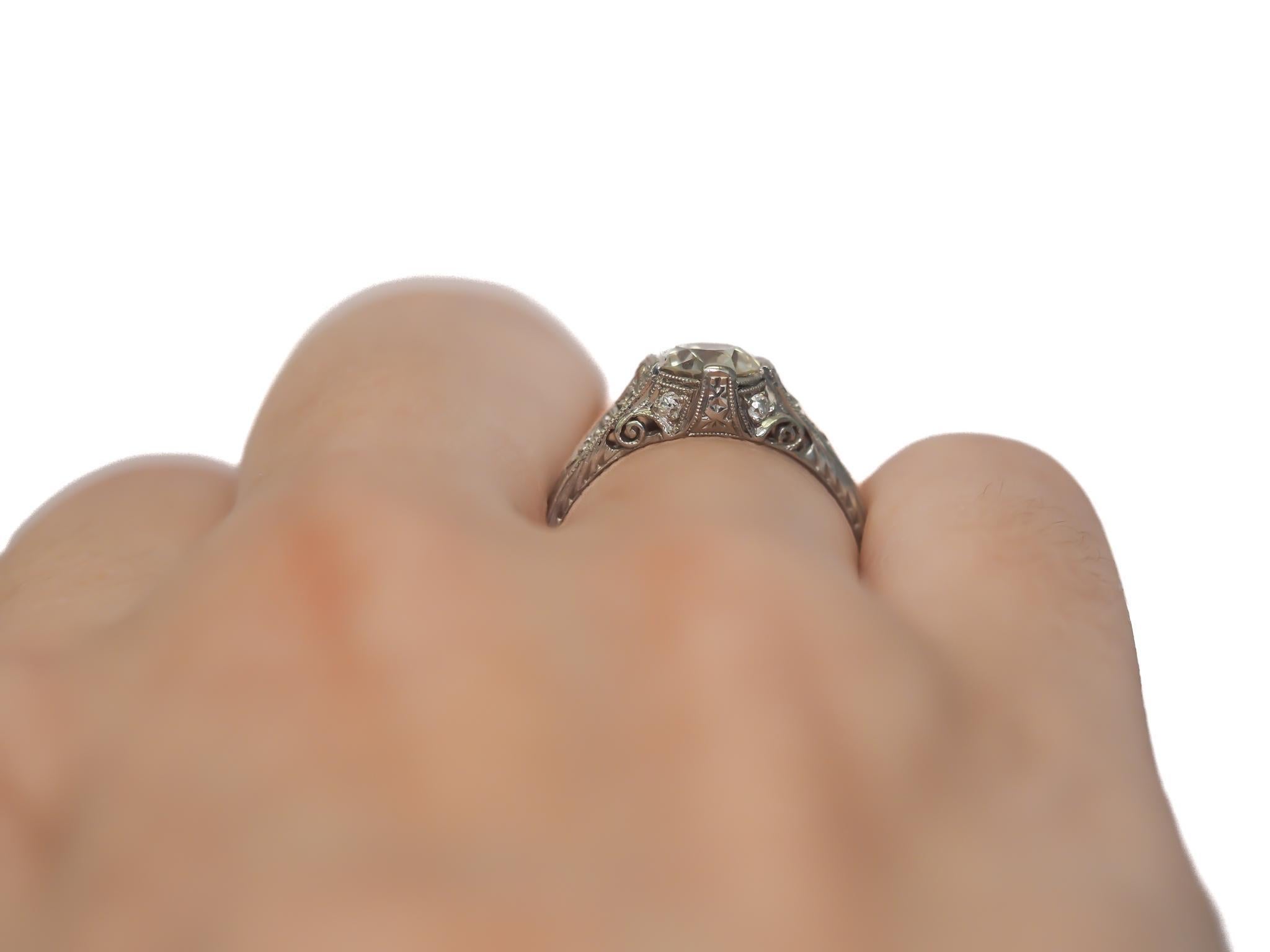 Circa 1900s GIA .92ct Old European Brilliant Diamond Engagement Ring - VEG#25b In Good Condition For Sale In Hicksville, NY