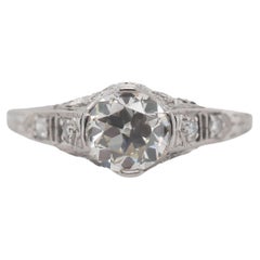 Circa 1900s GIA .92ct Old European Brilliant Diamond Engagement Ring - VEG#25b