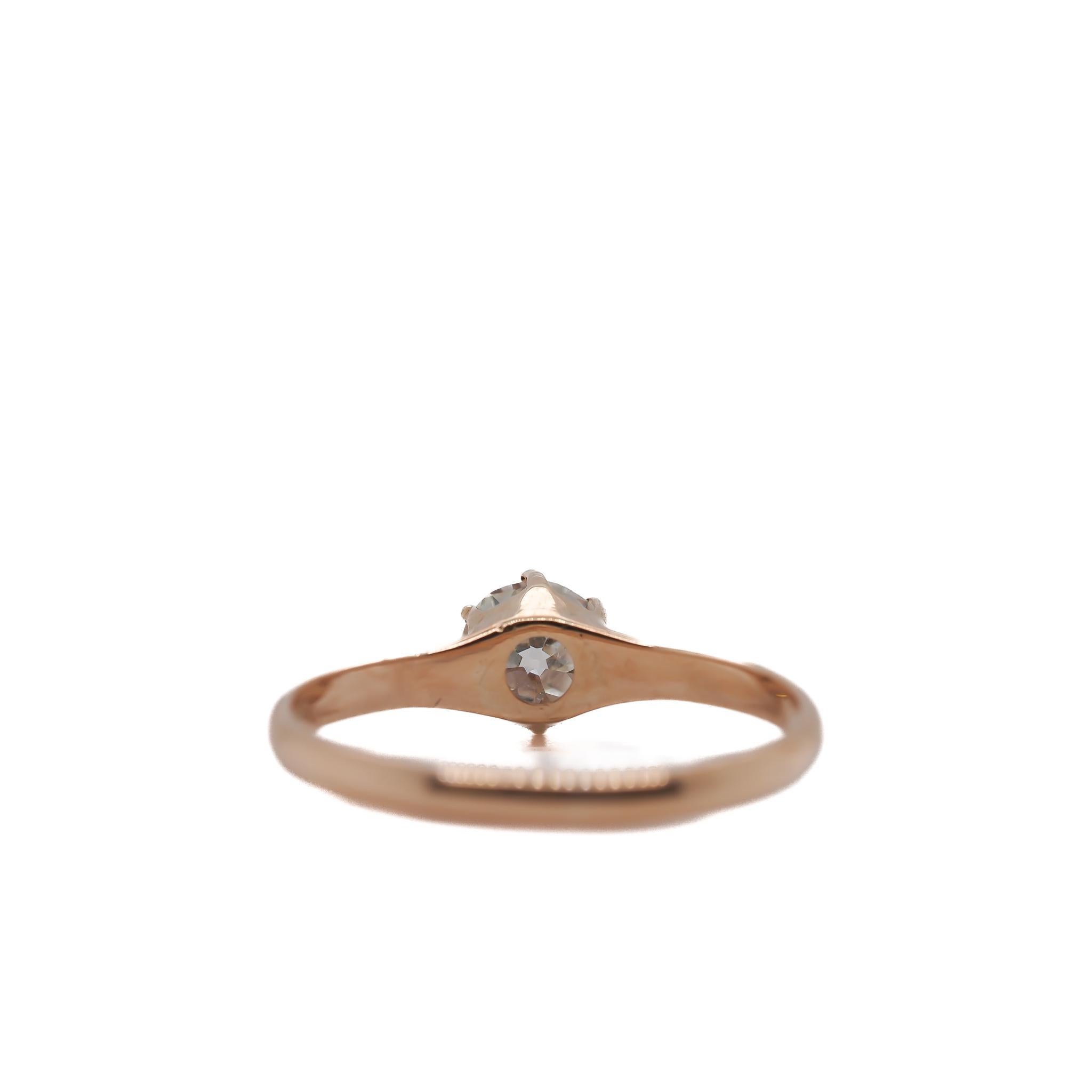 Old European Cut Circa 1900s GIA .94ct Old European  Diamond Engagement Ring For Sale