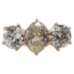 Circa 1900s GIA Antique Oval Diamond Engagement Ring
