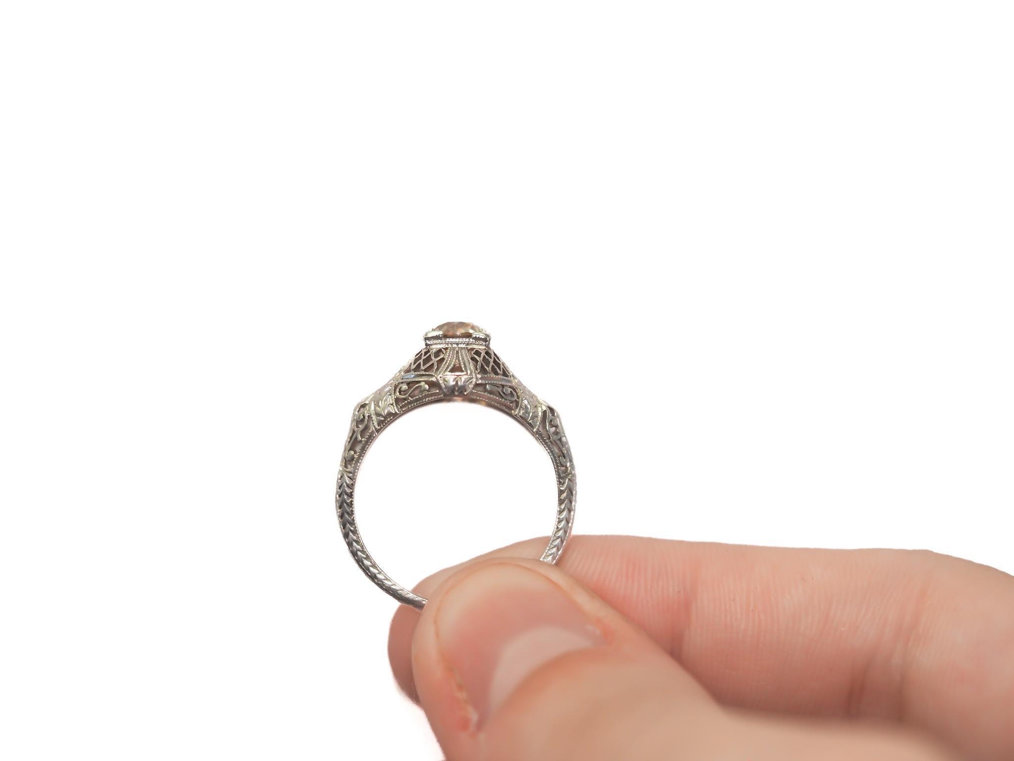 Women's Circa 1900s GIA Fancy Brown Old European Brilliant Diamond Engagement Ring For Sale