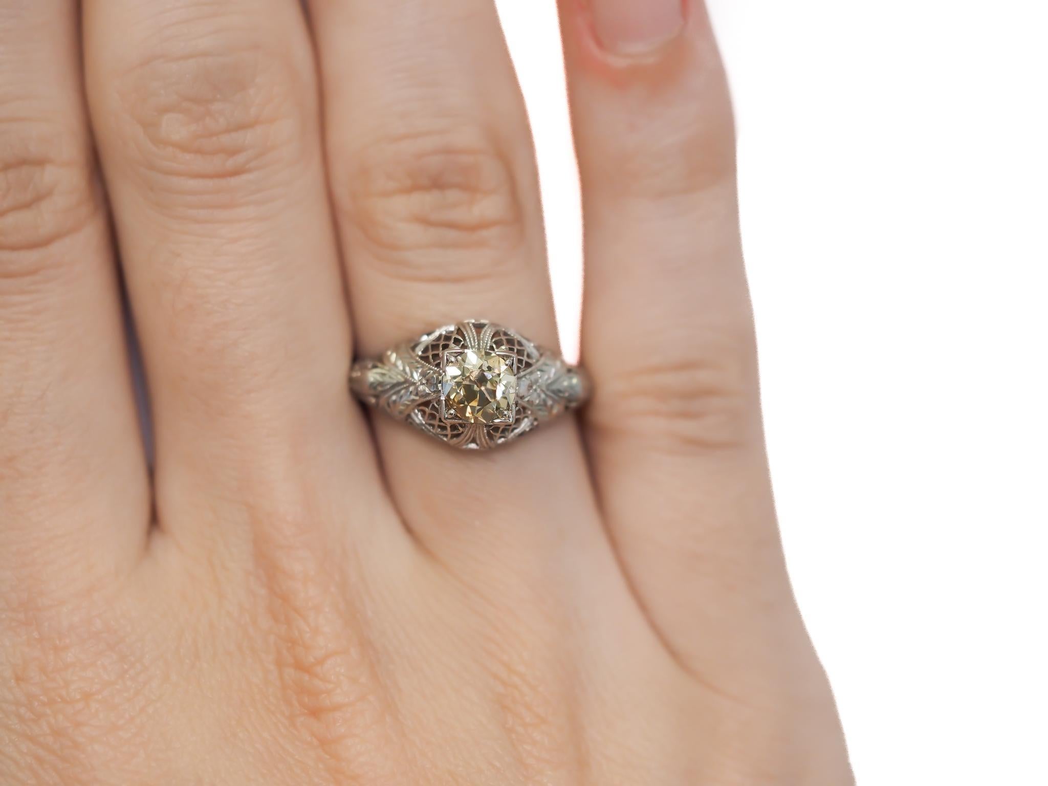 Circa 1900s GIA Fancy Brown Old European Brilliant Diamond Engagement Ring For Sale 3