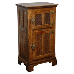 CIRCA 1900'S LARGE BOÎTE À GLACE DE L'AMÉRIQUE DU NORD ALASKA MUSKEGON OAK COLLECTABLE