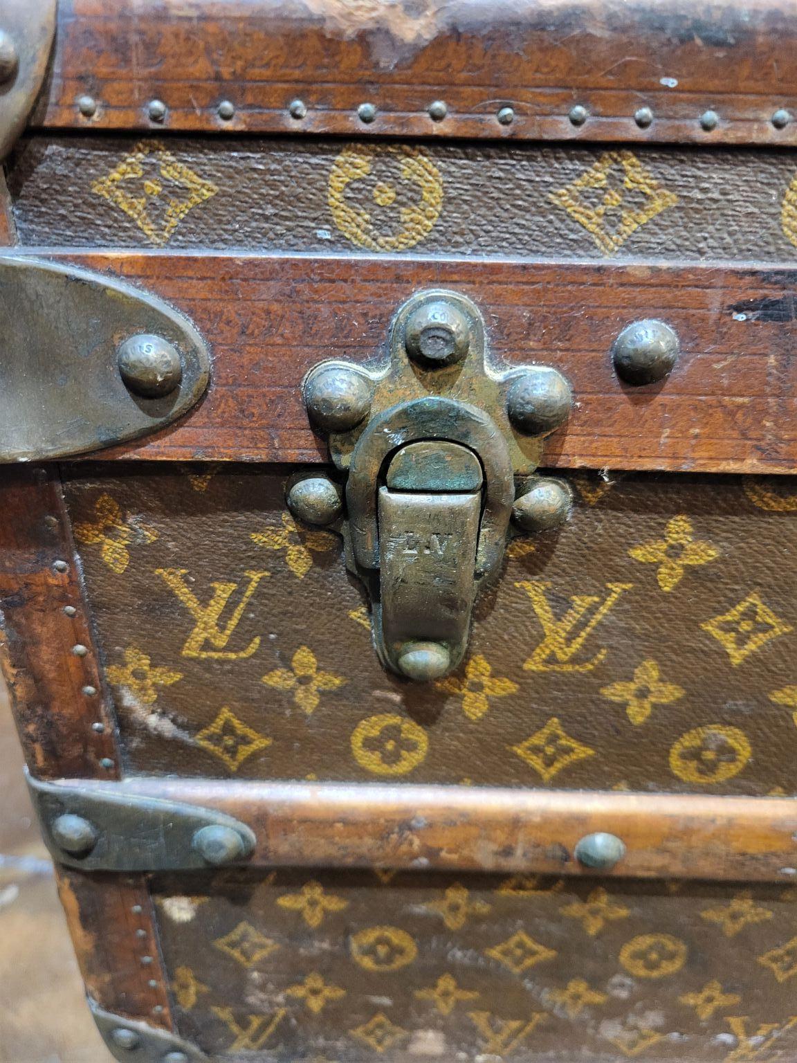Brass Circa 1900’s Louis Vuitton Steamer Trunk Originally Owned By Steel Baron