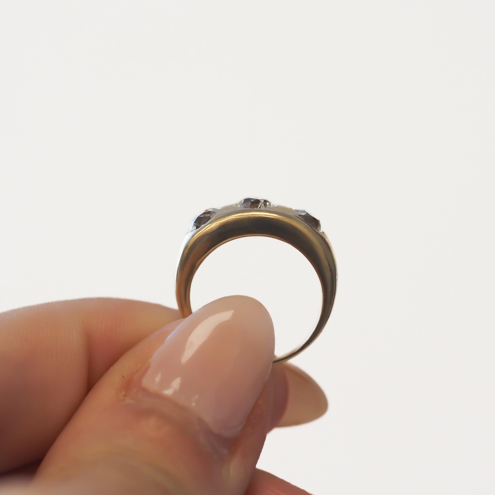 Circa 1900s Old European Brilliant Diamond Engagement Ring In Good Condition For Sale In Hicksville, NY