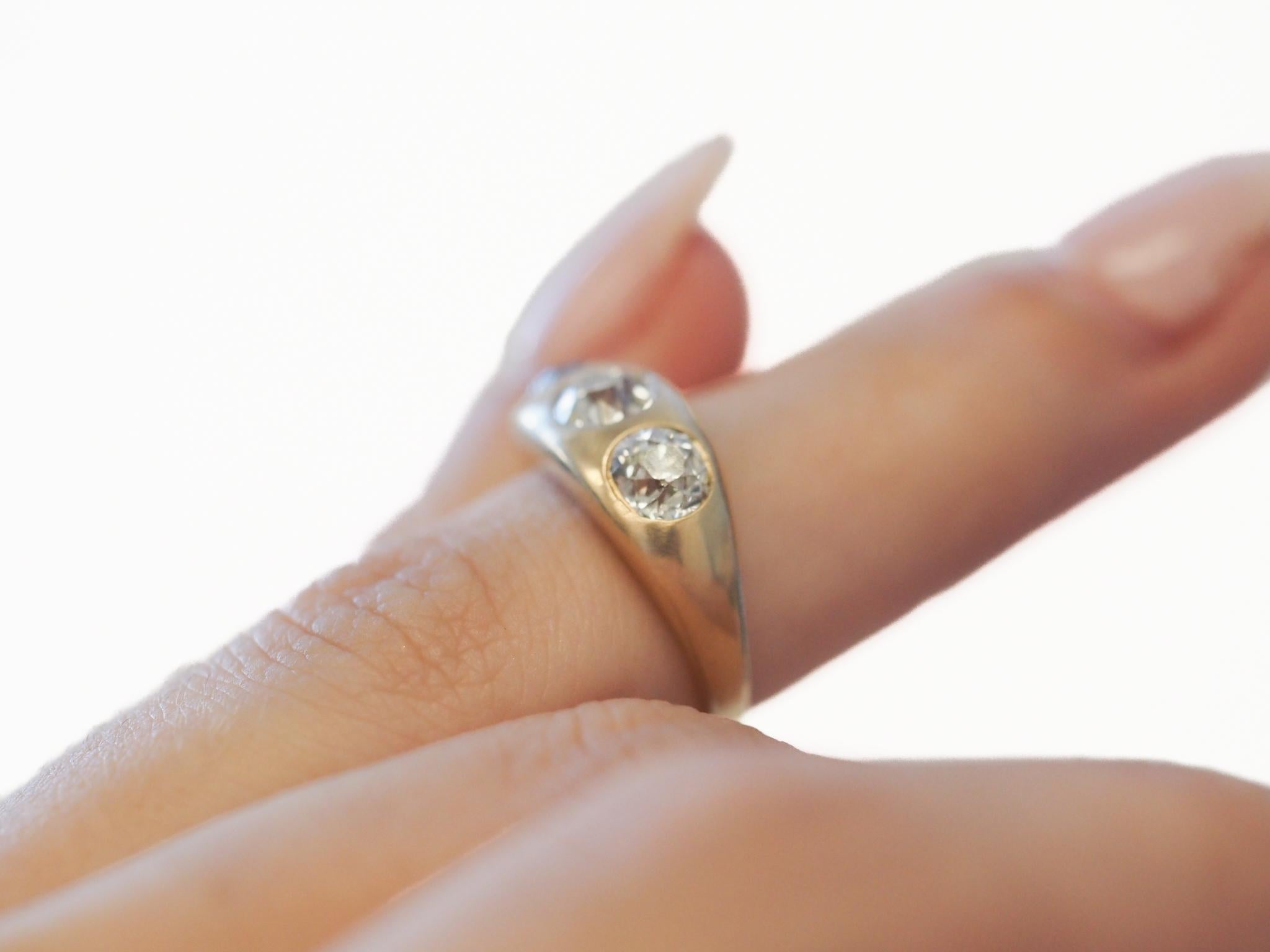 Women's Circa 1900s Old European Brilliant Diamond Engagement Ring For Sale