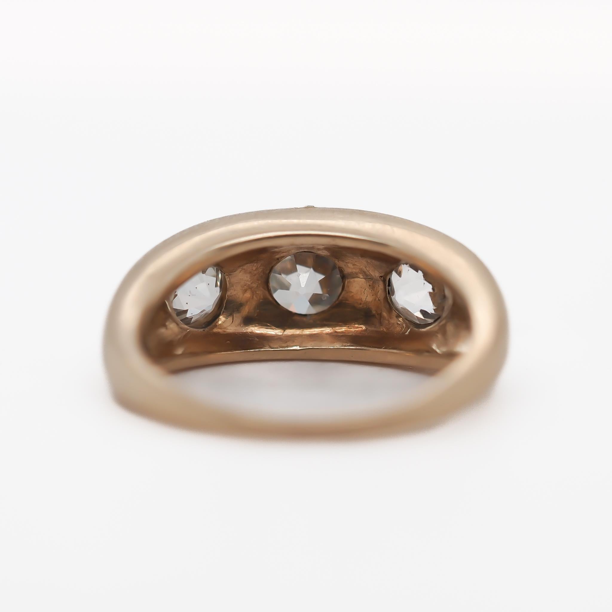 Circa 1900s Old European Brilliant Diamond Engagement Ring For Sale 2