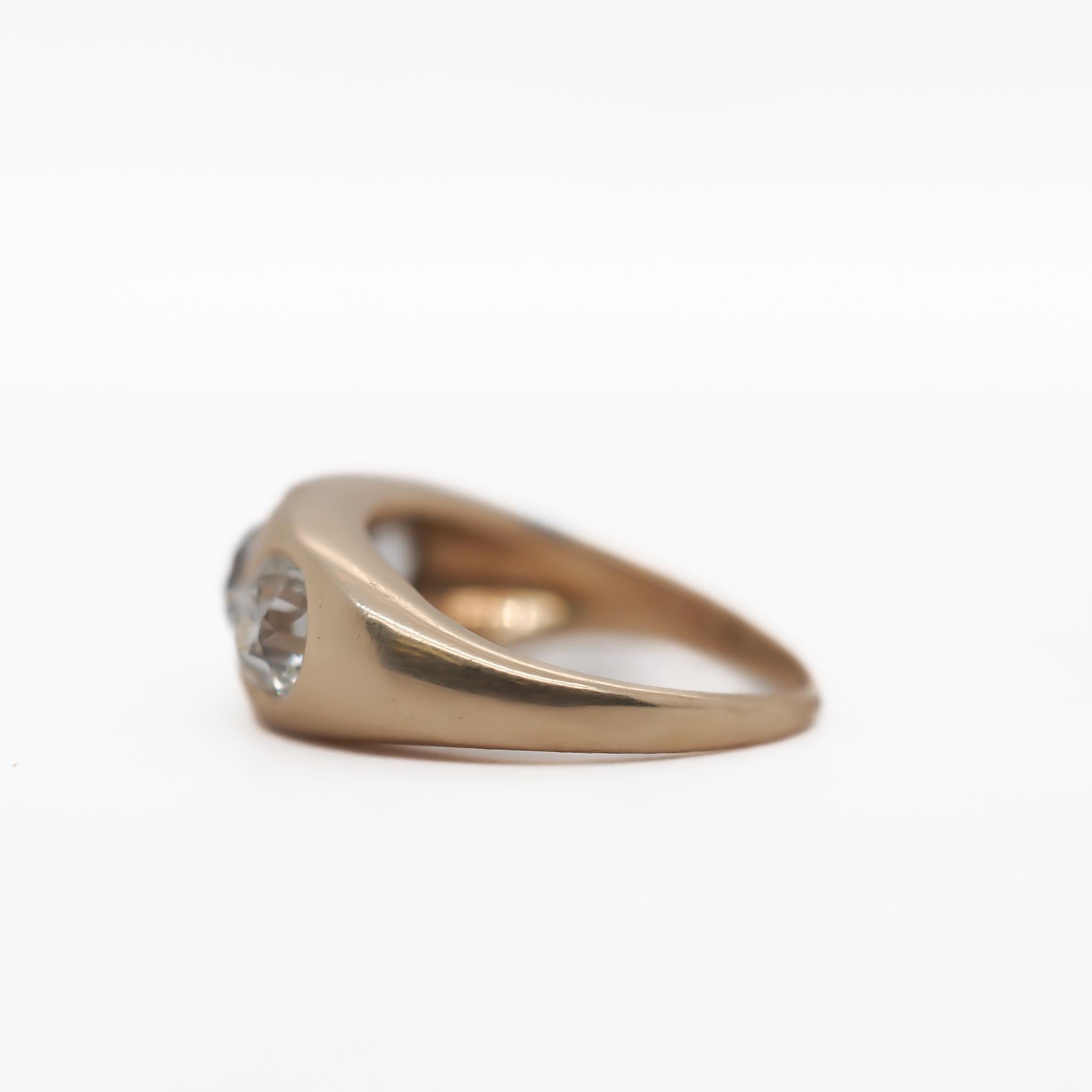 Circa 1900s Old European Brilliant Diamond Engagement Ring For Sale 3