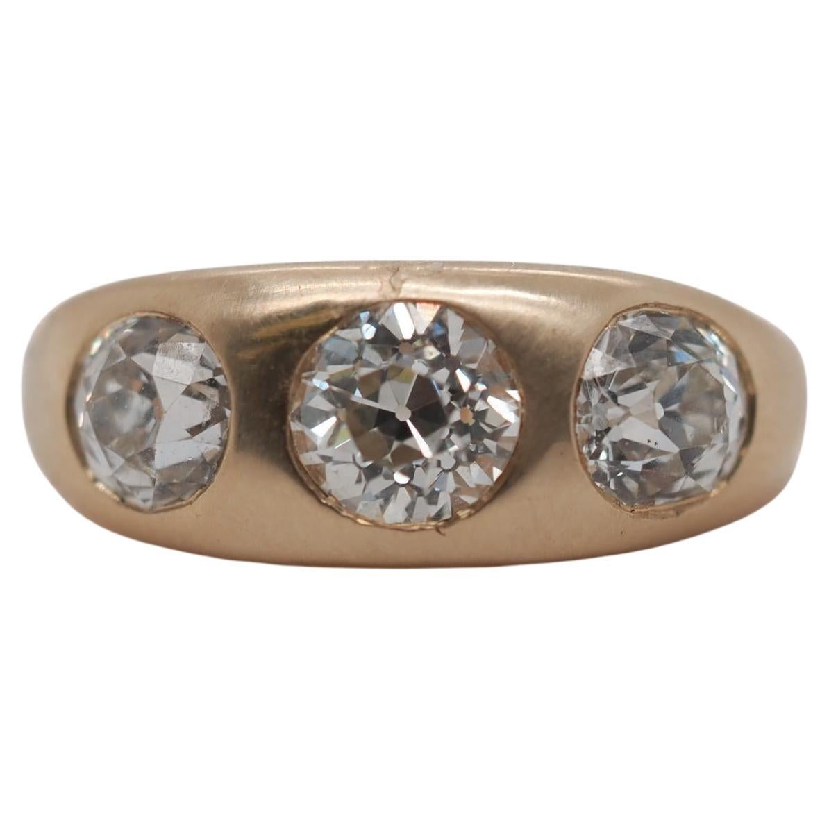 Circa 1900s Old European Brilliant Diamond Engagement Ring