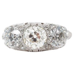 Circa 1900s Platinum GRANAT & Co. Old European Diamond  Engagement Ring