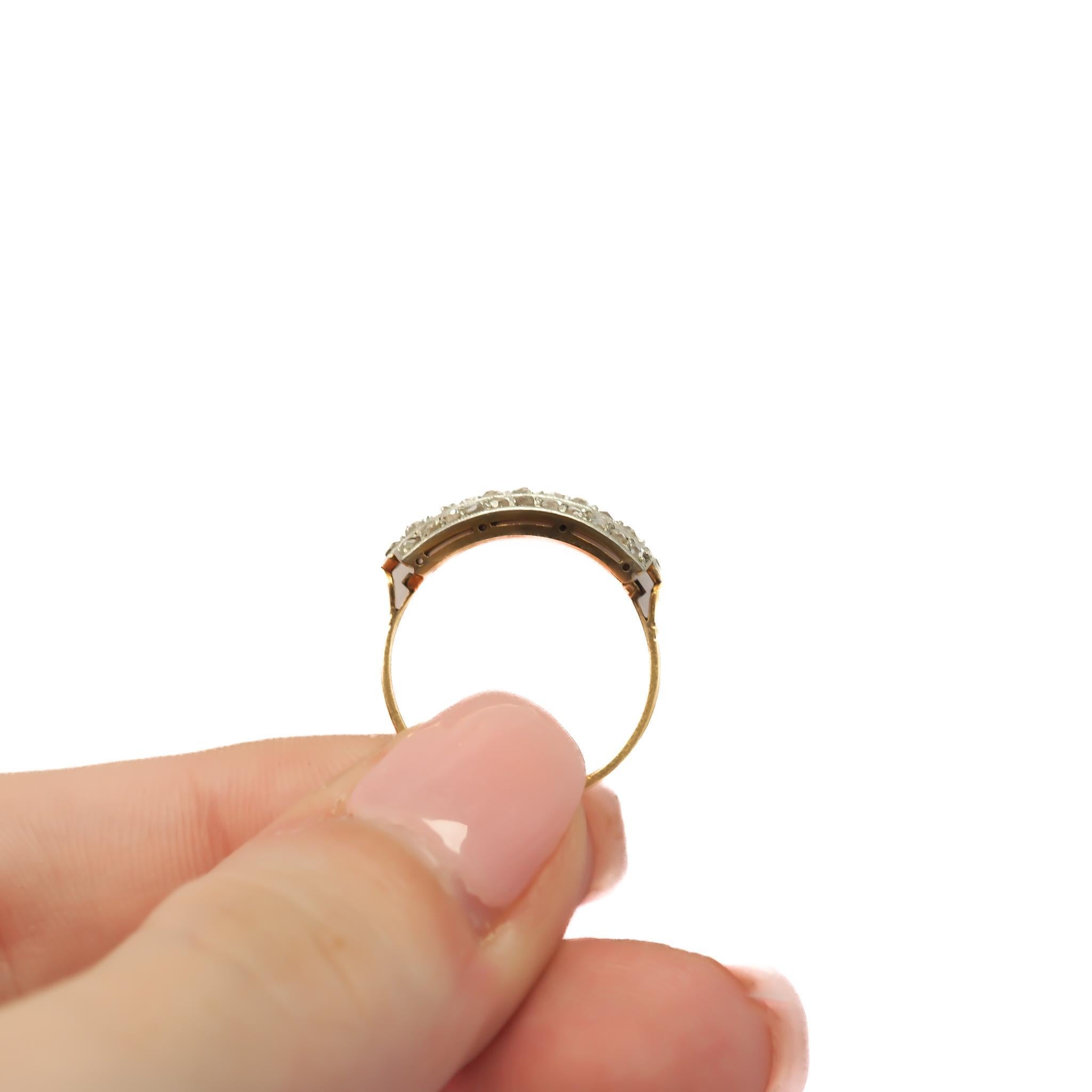 Circa 1900s Rose Cut Three Row Diamond Band Ring For Sale 2