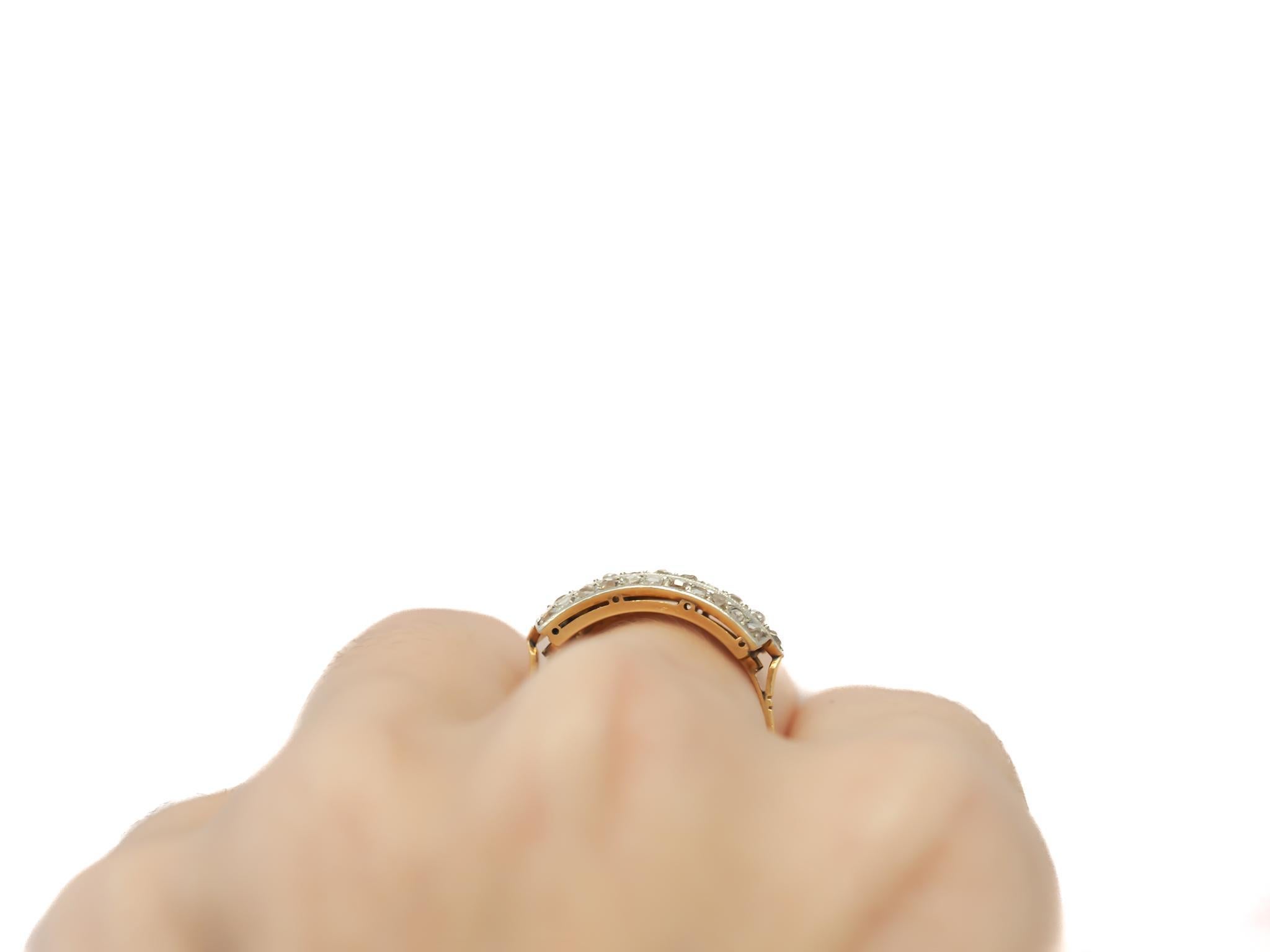 Circa 1900s Rose Cut Three Row Diamond Band Ring For Sale 3