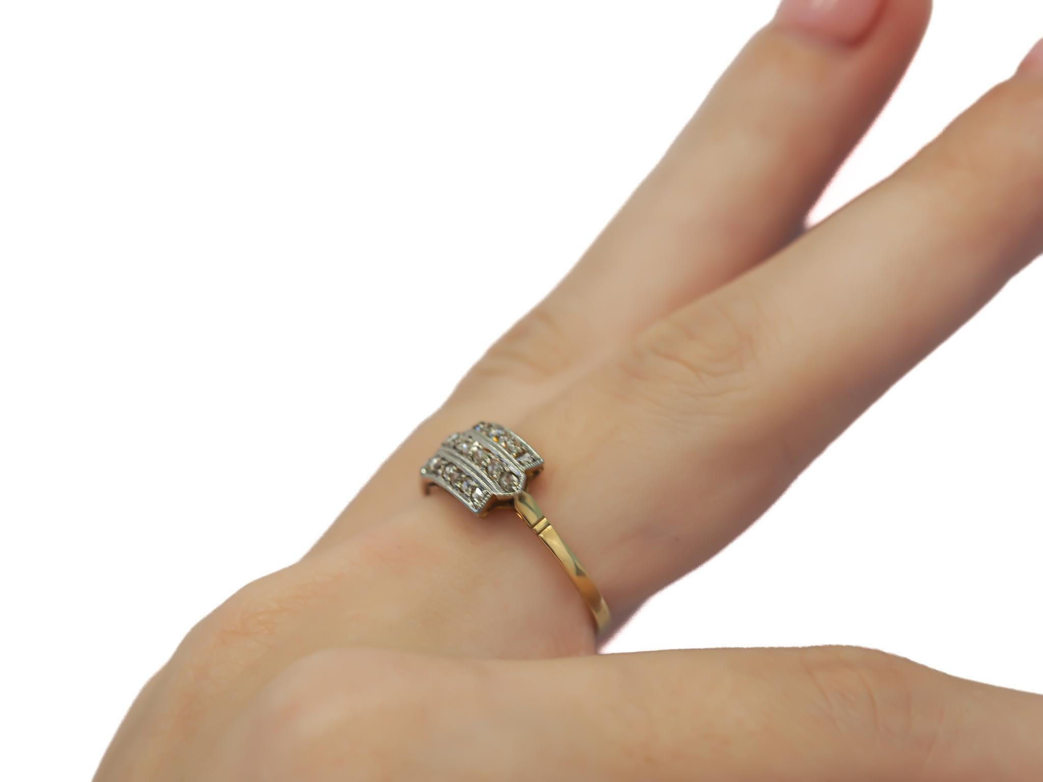 Circa 1900s Rose Cut Three Row Diamond Band Ring For Sale 4