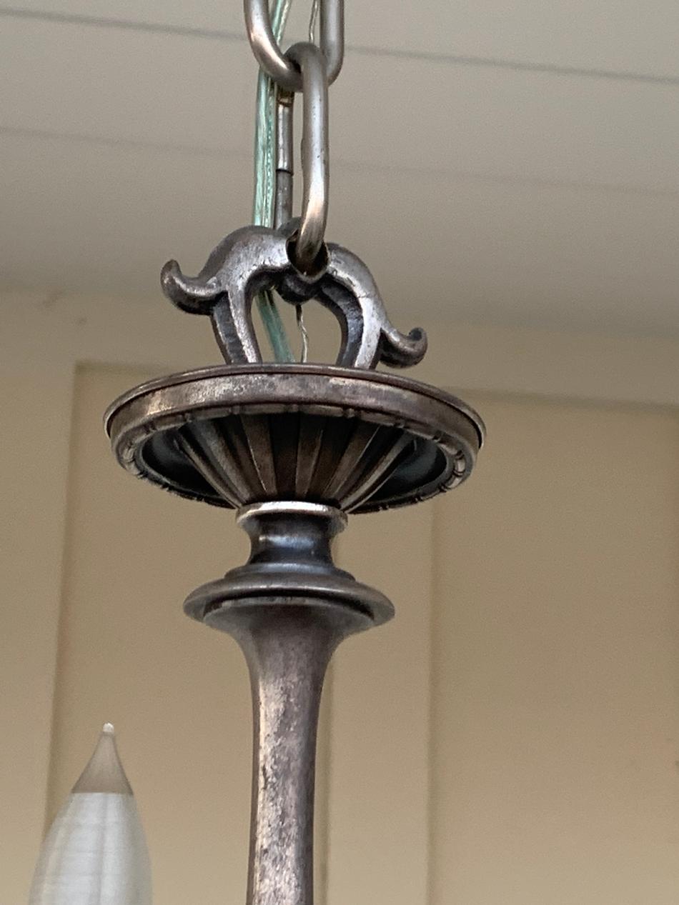 Circa 1900s Silverplate Chandelier with 5 Arms For Sale 8