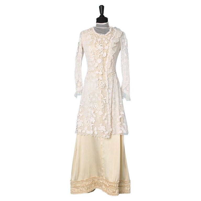 Circa 1900's Wedding dress in Irish crochet and tull on the top of a silk dress For Sale at 1stDibs | irish crochet wedding dress, 1900s wedding dress, 1900 wedding dress Circa 1900's Wedding dress in Irish crochet and tull on the top of a silk dress For Sale at 1stDibs | irish crochet wedding dress, 1900s wedding dress, 1900 wedding dress