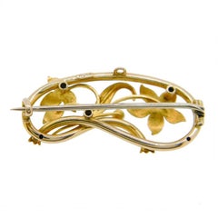 Floral Ruby and Seed Pearls Brooch, circa 1905