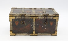 Circa 1907-1909 English Huntley & Palmer's "Iron Chest" Biscuit Tin Box