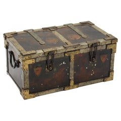 Circa 1907-1909 English Huntley & Palmer's "Iron Chest" Biscuit Tin Box