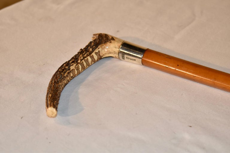 Fouet D'équitation Ancien (driving Whip) Avec Collier En Argent Massif - Marque Crob, Occasion