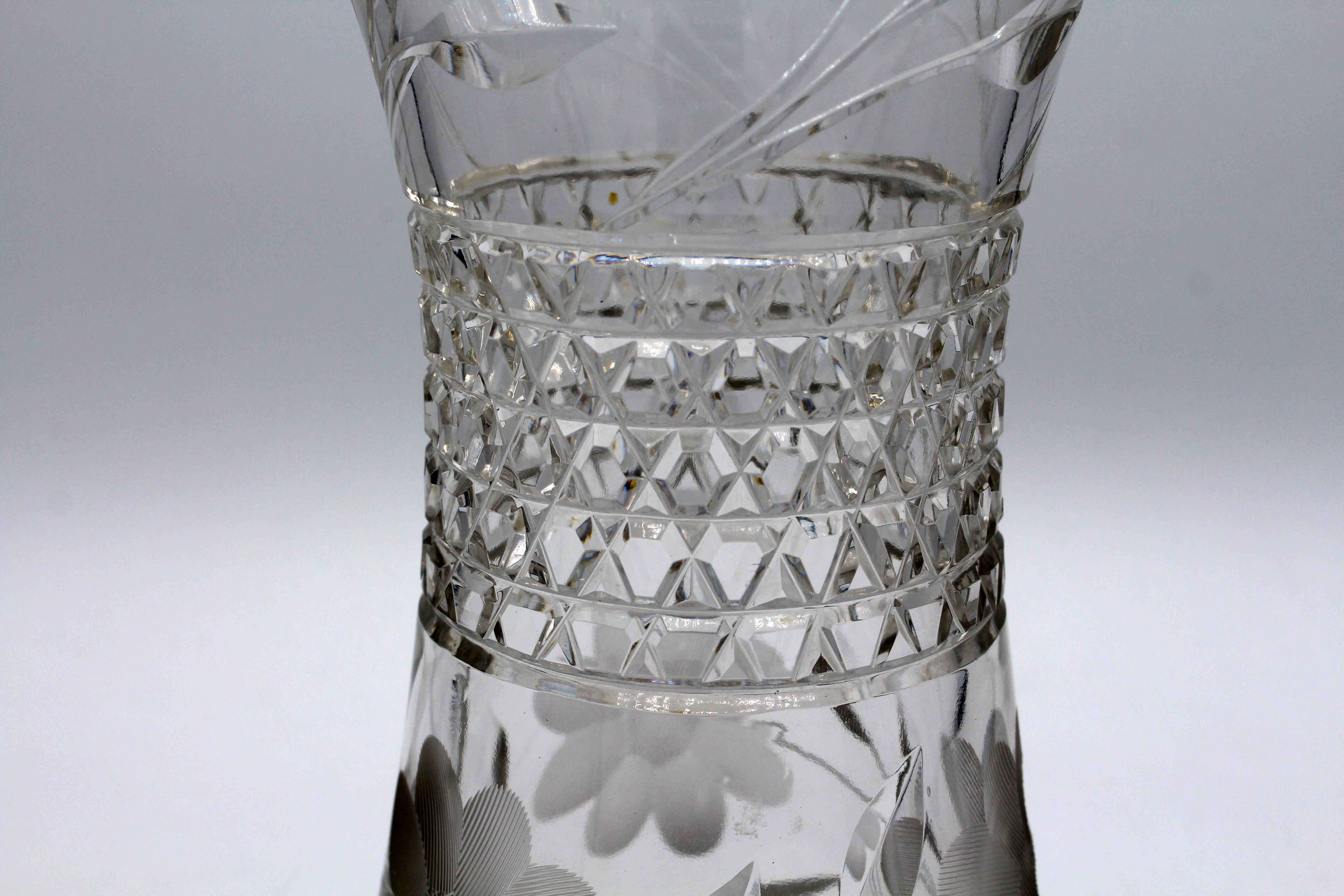 Circa 1910 American Brilliant Cut Glass Vase In Good Condition In Chapel Hill, NC
