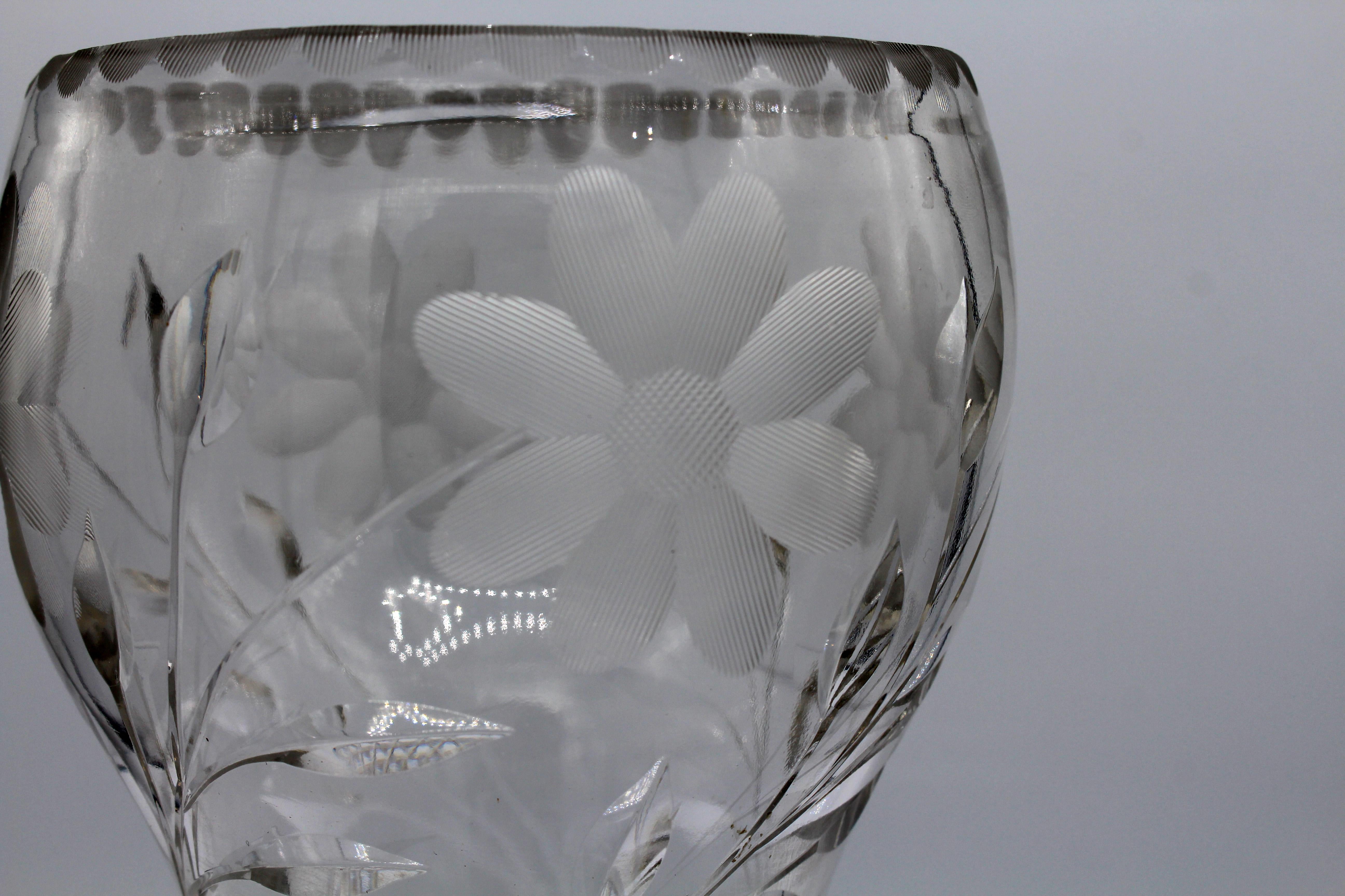 Early 20th Century Circa 1910 American Brilliant Cut Glass Vase