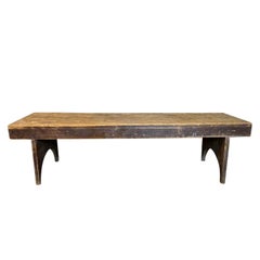 Antique Canadian Wide Pine Bench from the Prairies, circa 1910