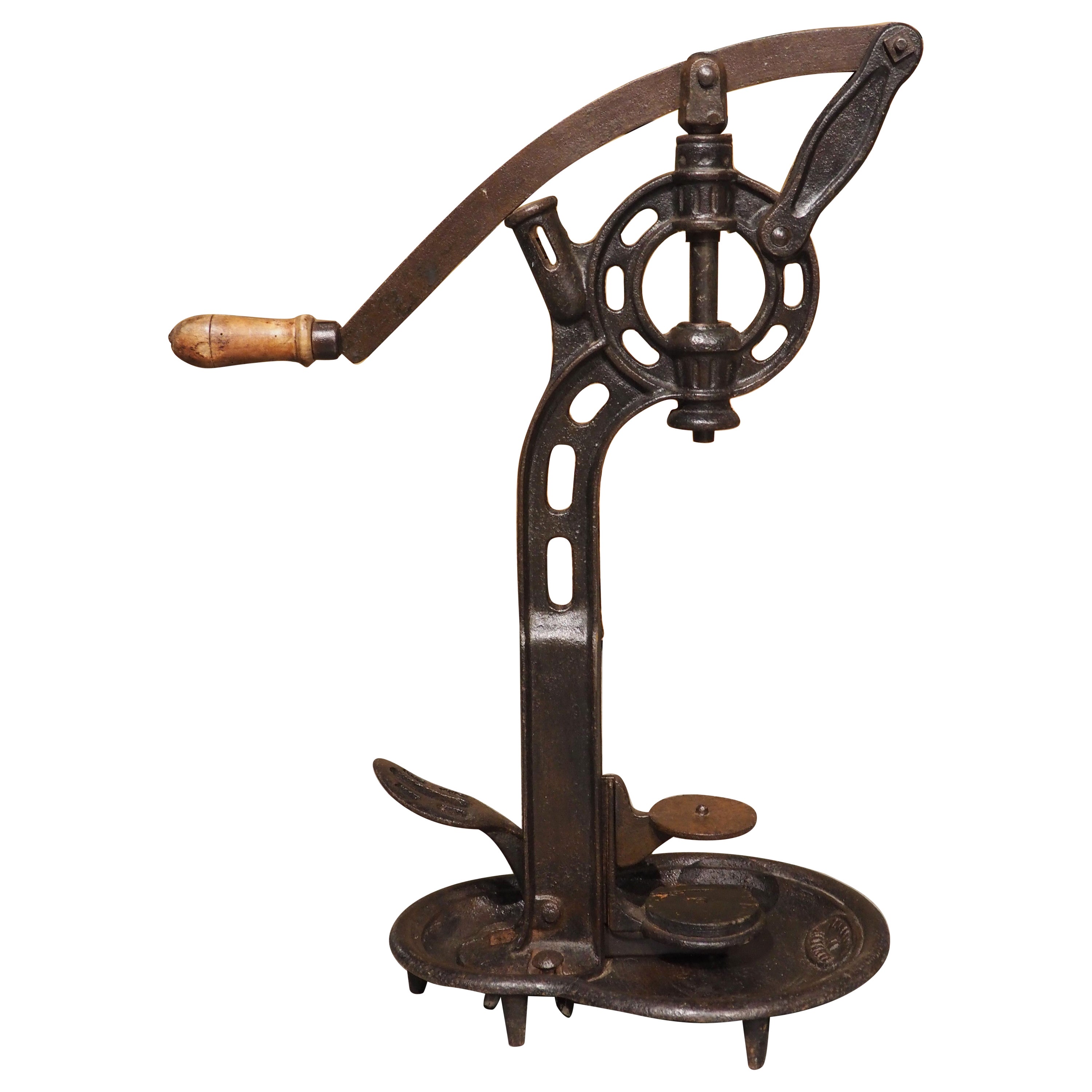 circa 1910 Cast Iron Wine Bottle Corker from Normandy, France