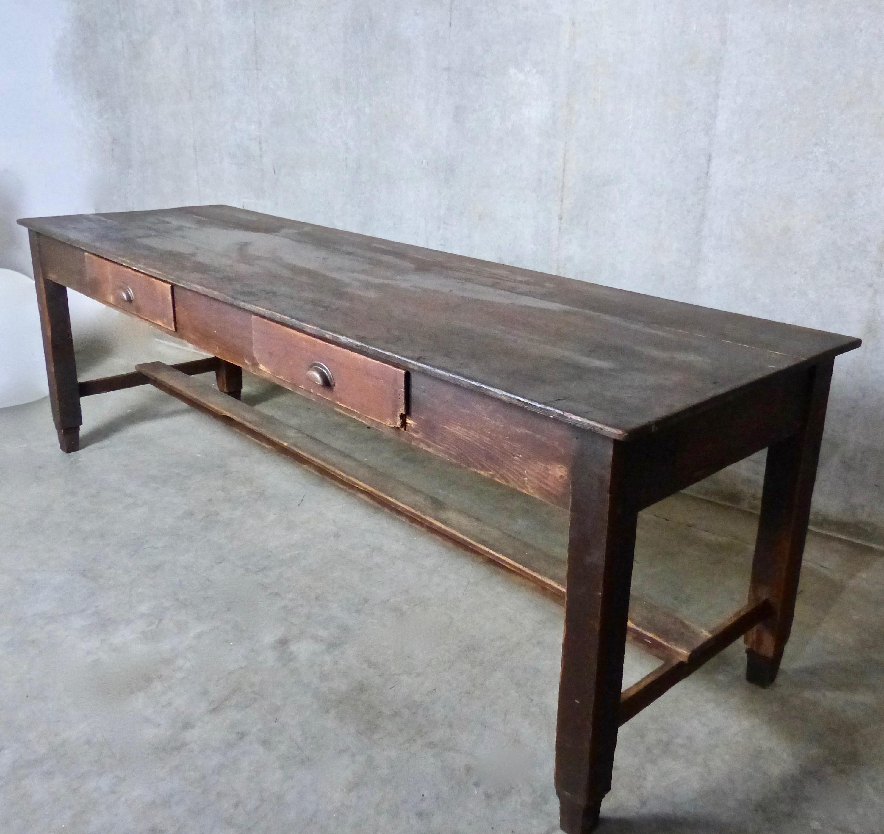 Early 20th Century Fir Wood Country Dining Table, circa 1910