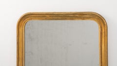 Circa 1910 French Art Nouveau Natural Wood Wall Mirror, Large Scale