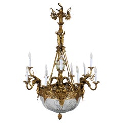 Used Circa 1910 French Beaux-Arts Gilt Bronze Chandelier