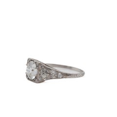 Circa 1910 GIA 1.11ct D Color Old European  Diamond Engagement Ring - VEG#27b