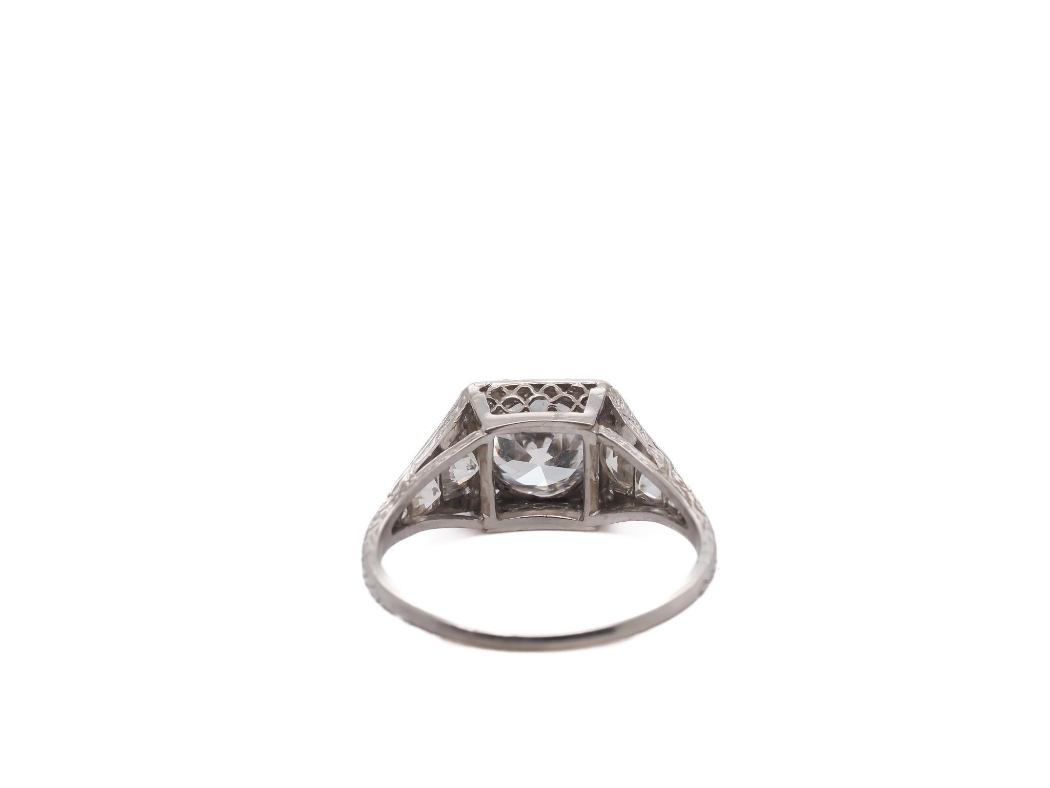 Circa 1910 GIA 1.11ct D Color Old European  Diamond Engagement Ring - VEG#27b In Good Condition For Sale In Hicksville, NY