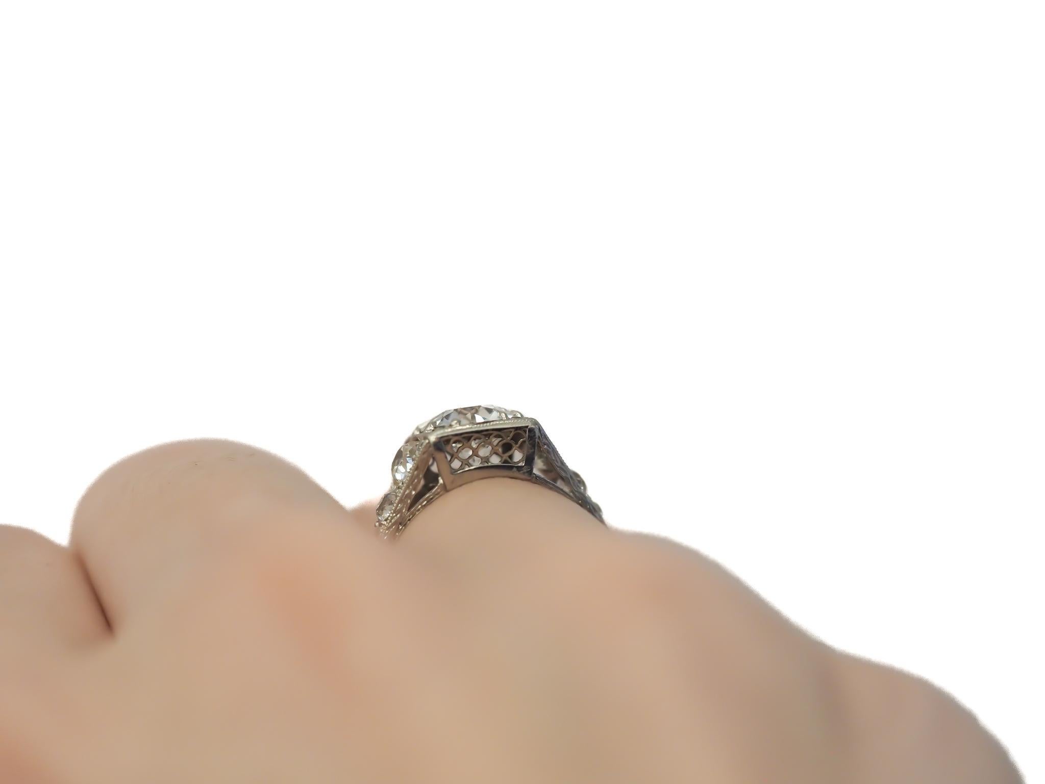 Circa 1910 GIA 1.11ct D Color Old European  Diamond Engagement Ring - VEG#27b For Sale 1