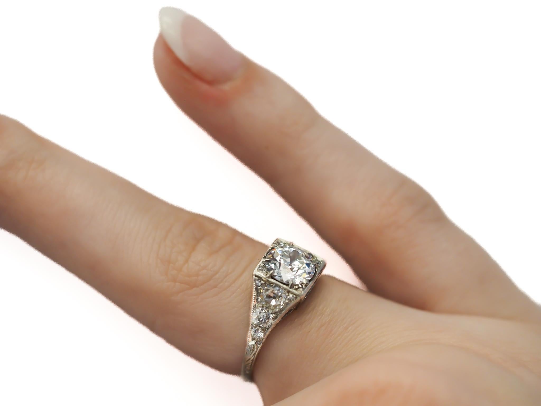 Circa 1910 GIA 1.11ct D Color Old European  Diamond Engagement Ring - VEG#27b For Sale 3