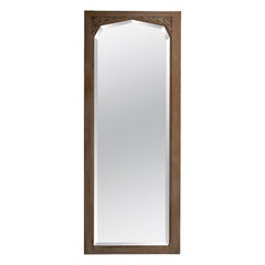 Circa 1910 Honey Wood French Oak Art Nouveau Mirror