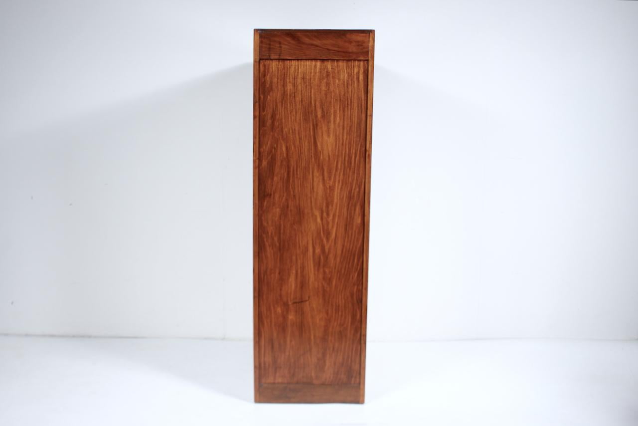 Antiguo archivador Steelcase de madera y acero con cuatro cajones, circa 1920 en Bueno estado para la venta en Bainbridge, NY