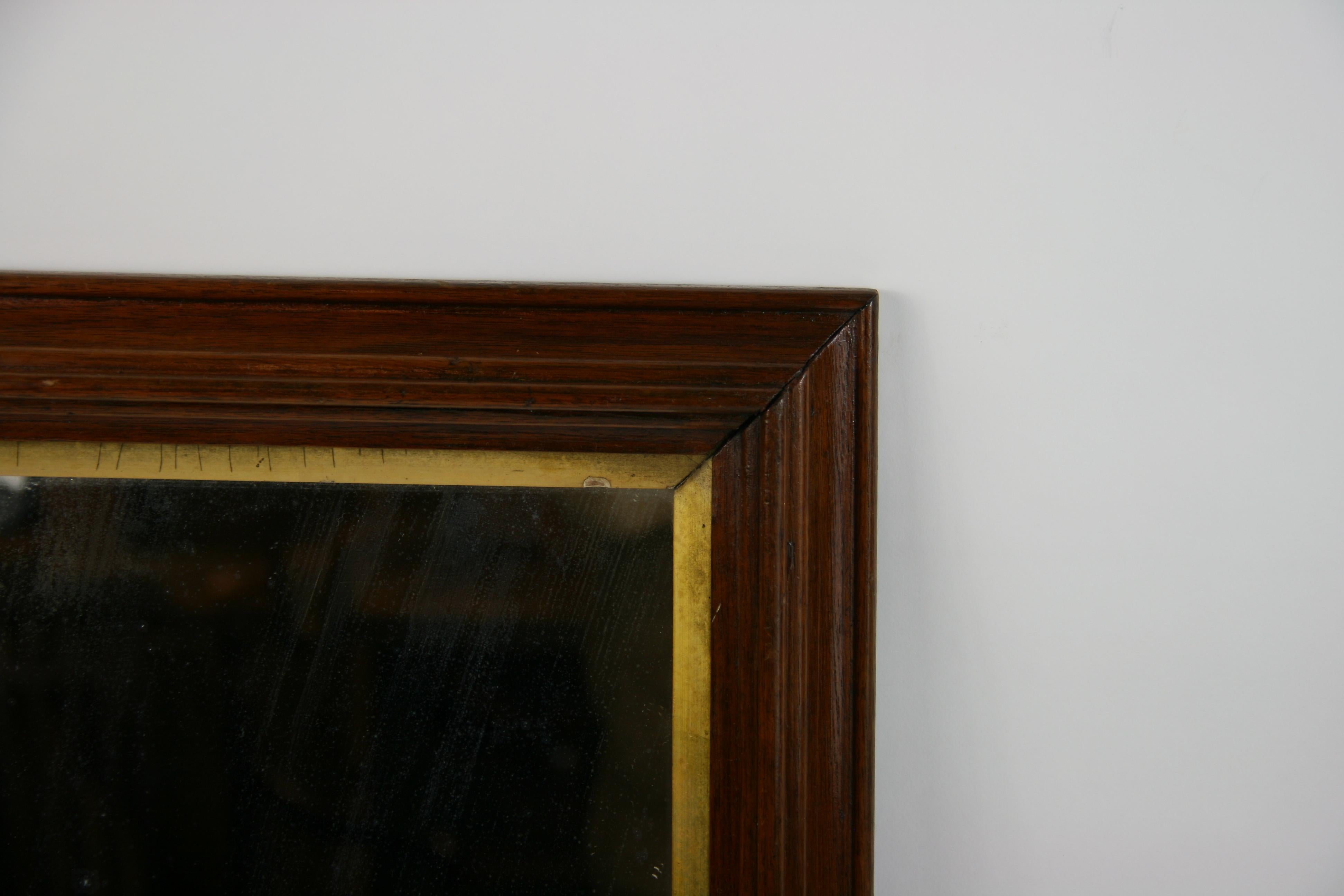 Circa 1910 Walnut Mirror with Gold Liner 1