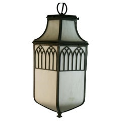 Antique Circa 1910's Oversized Bent Glass Lantern